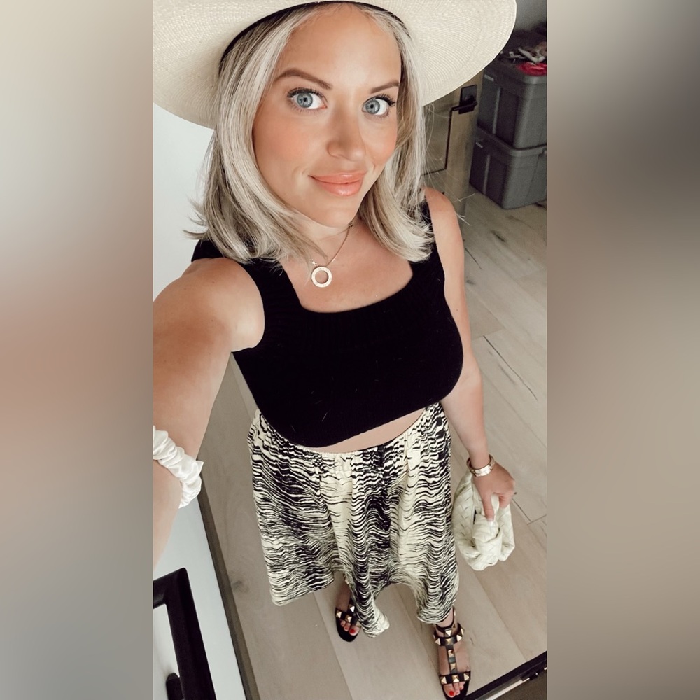 GANNI Animal Print Midi Length Skirt